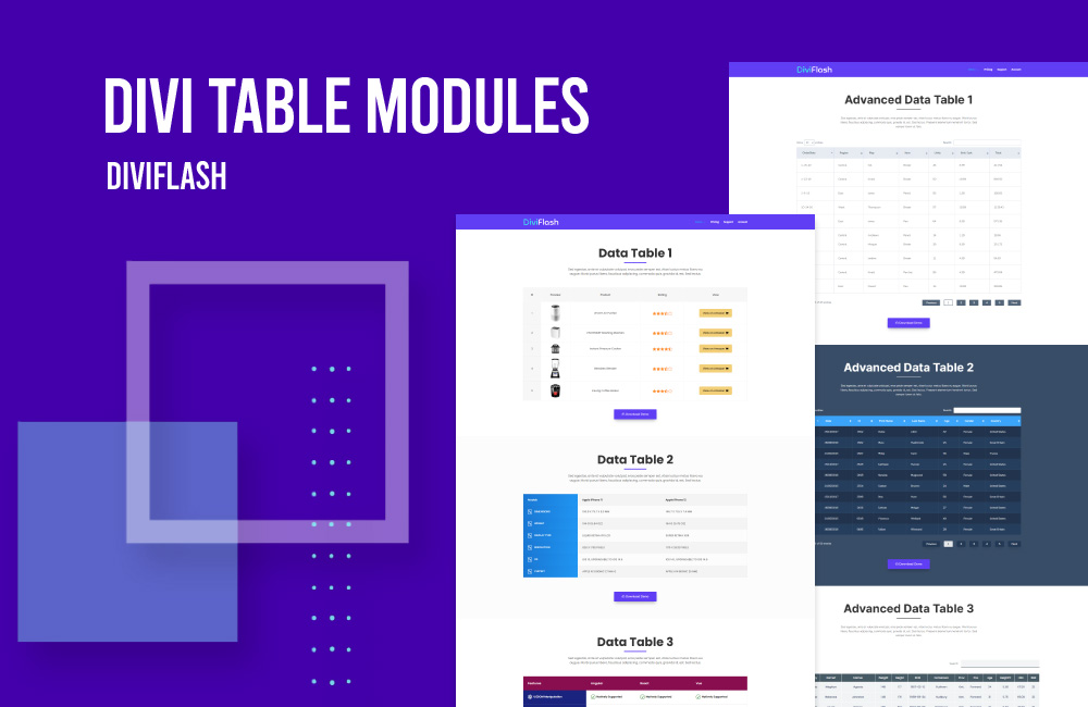 DiviFlash Table Module: Best Table Maker for Divi Theme