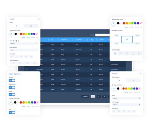 Divi Data Table Module - DiviFlash
