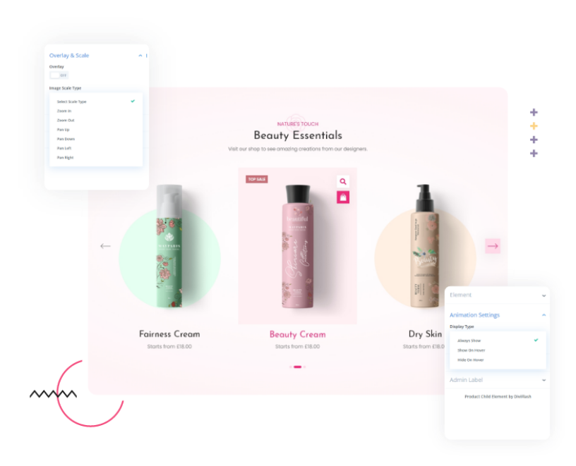 Divi WooCommerce Product Carousel Module Animation Effects