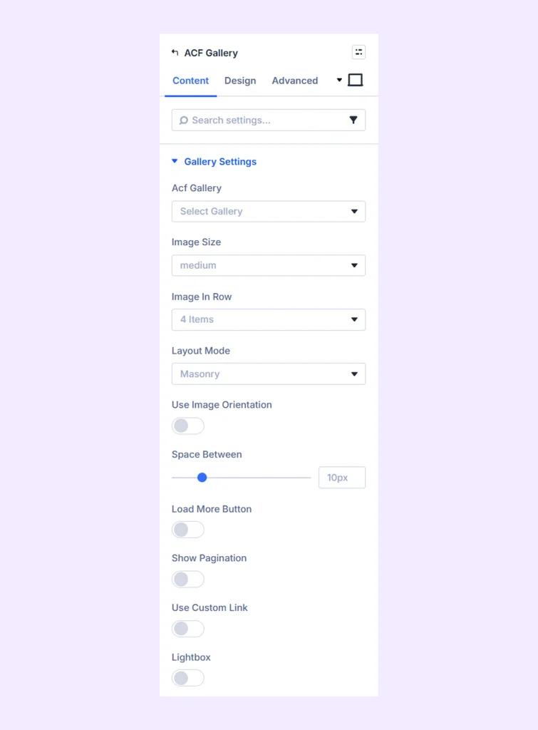 ACF Gallery Overview - DiviFlash Docs