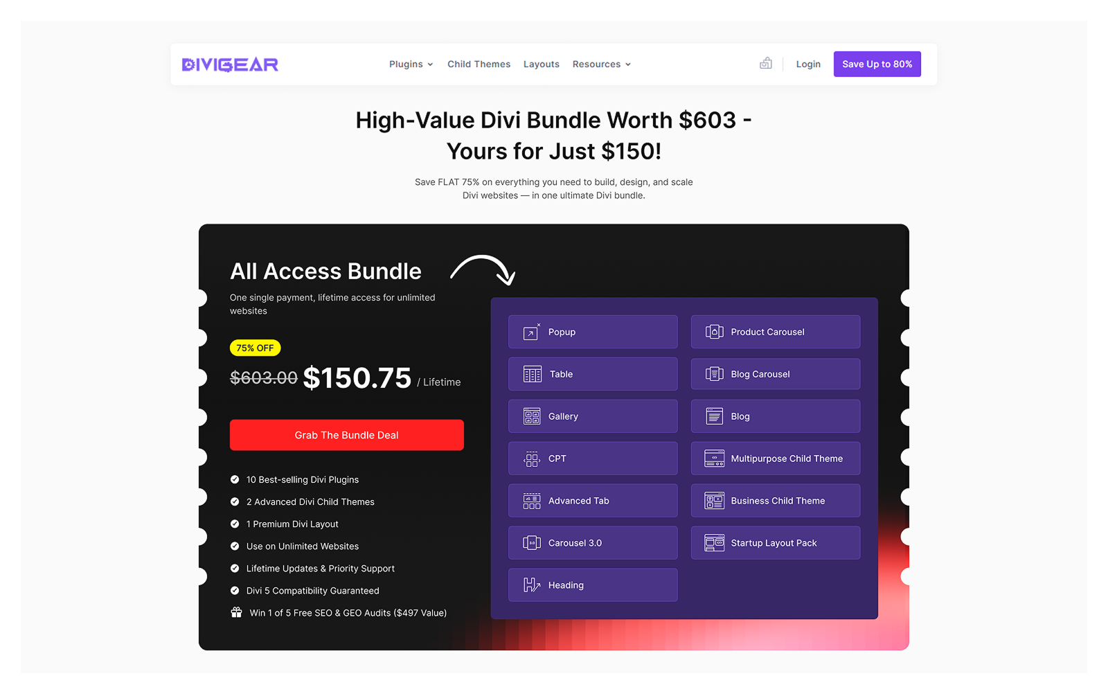 DiviGear Lifetime Deal Details