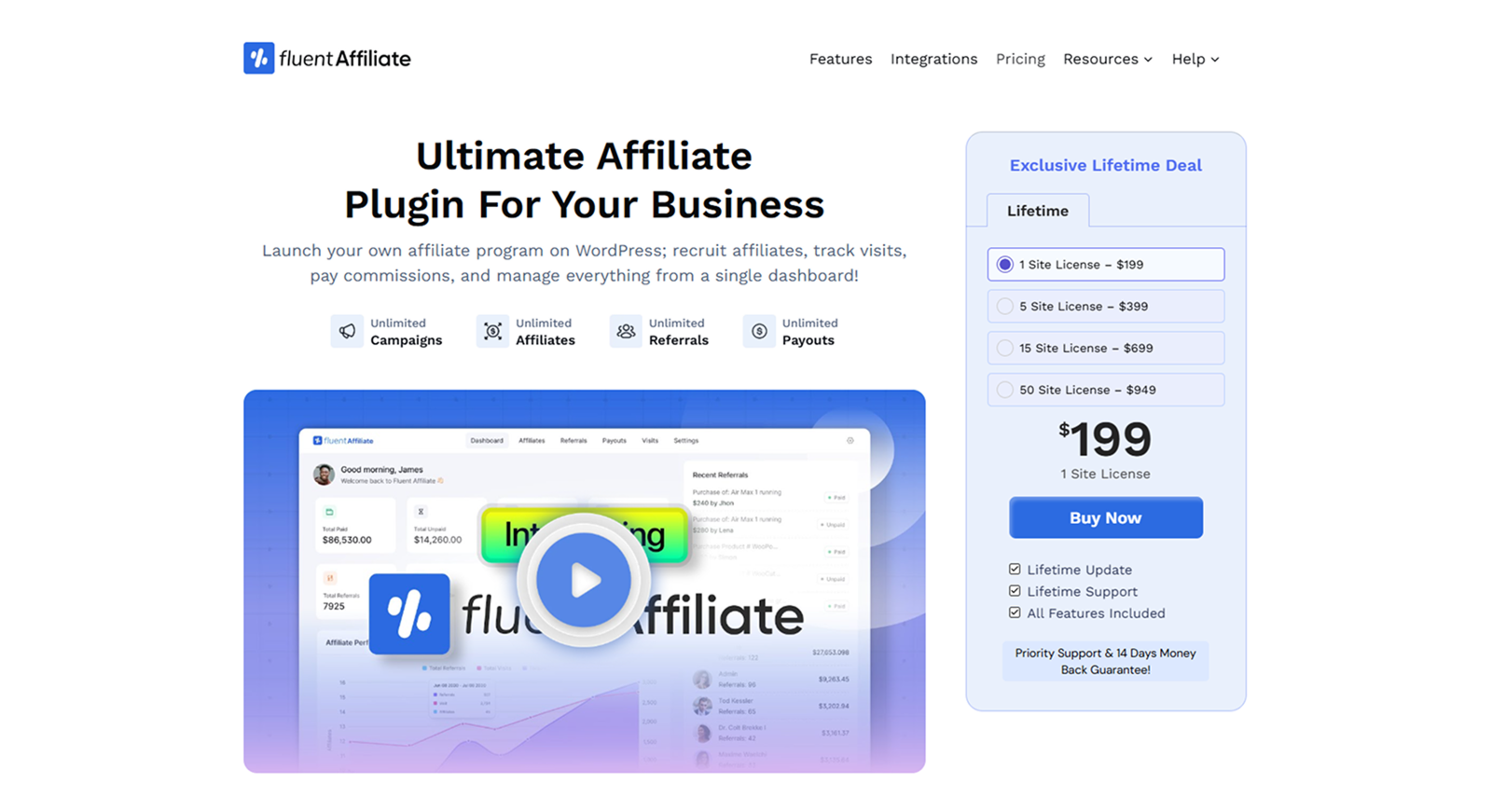 FluentAffiliate Lifetime Deal Details