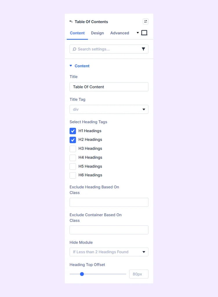 Table of Contents Overview - DiviFlash Docs