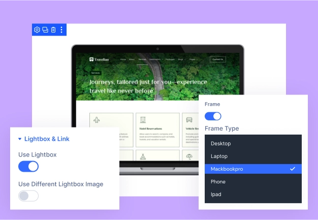 Divi Scroll Image Module Settings and Frames