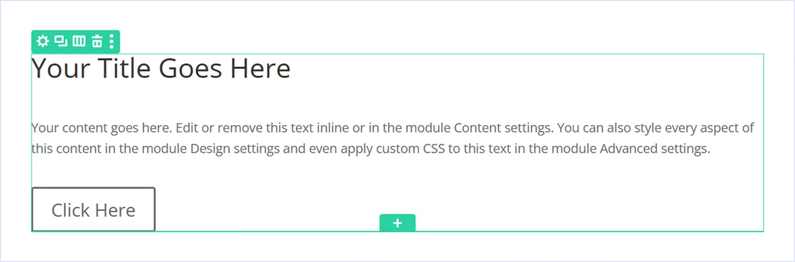 Insert Heading, Text, and Button modules