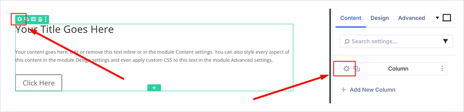 Open Row Settings > Column Settings