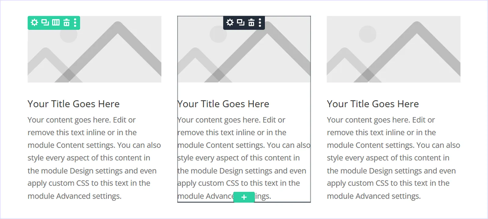 display blurb modules side by side in a single row