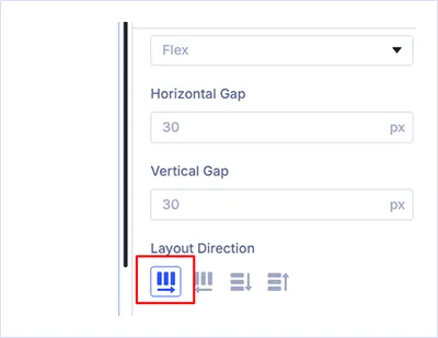 Now set Layout Direction: Row
