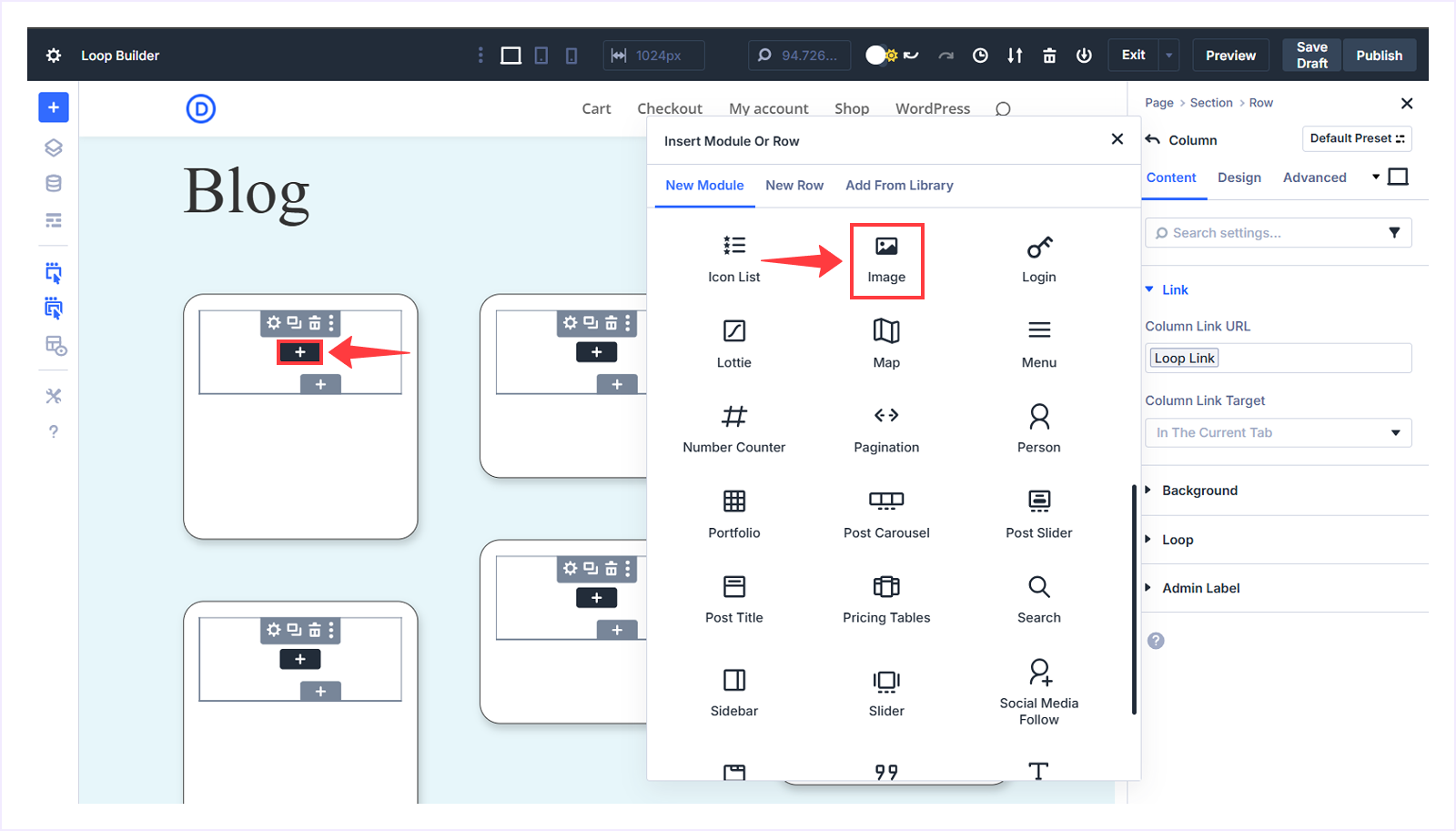 Add a image module inside Group module
