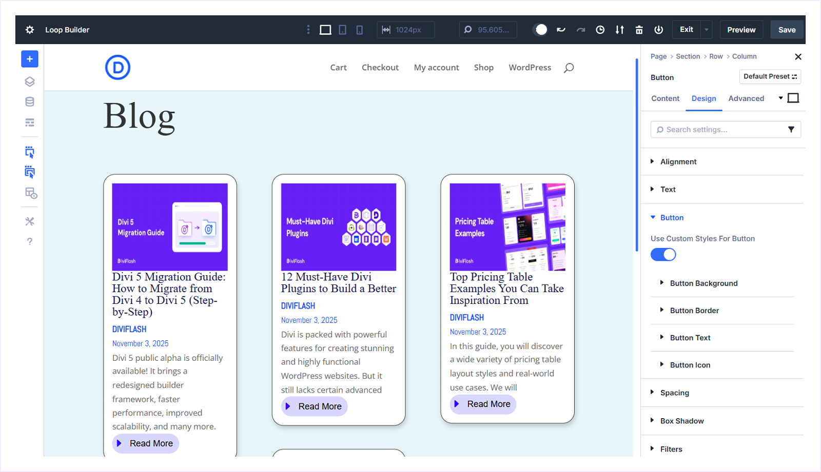 Adjust the Button Styling