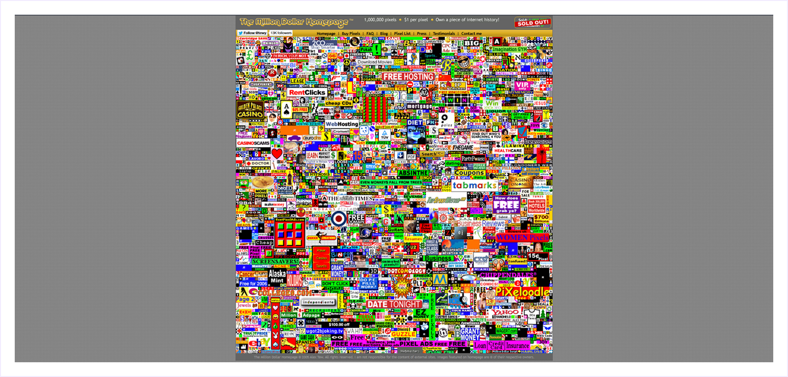 The Million Dollar Homepage