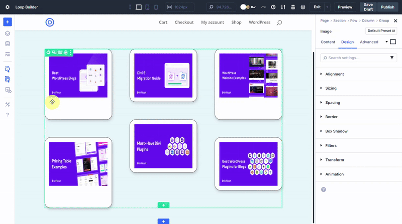 Add a Heading Module after Image