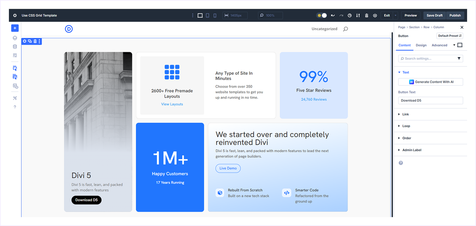 Divi 5 CSS Grid Items