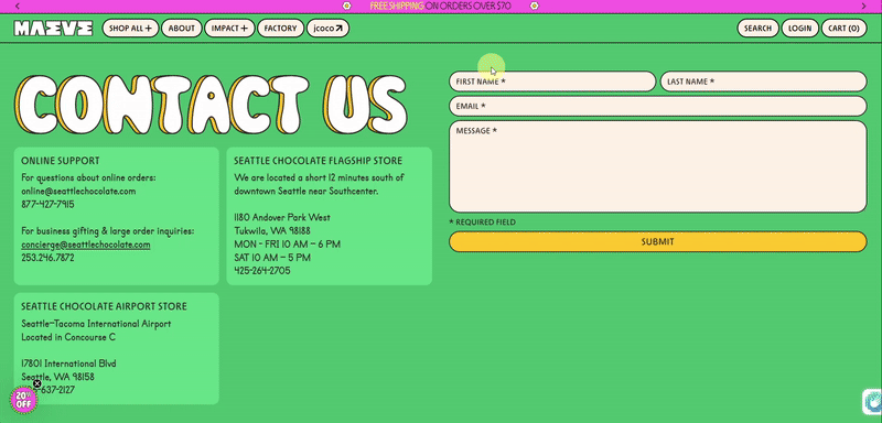 MaeveChacocolate Contact Form