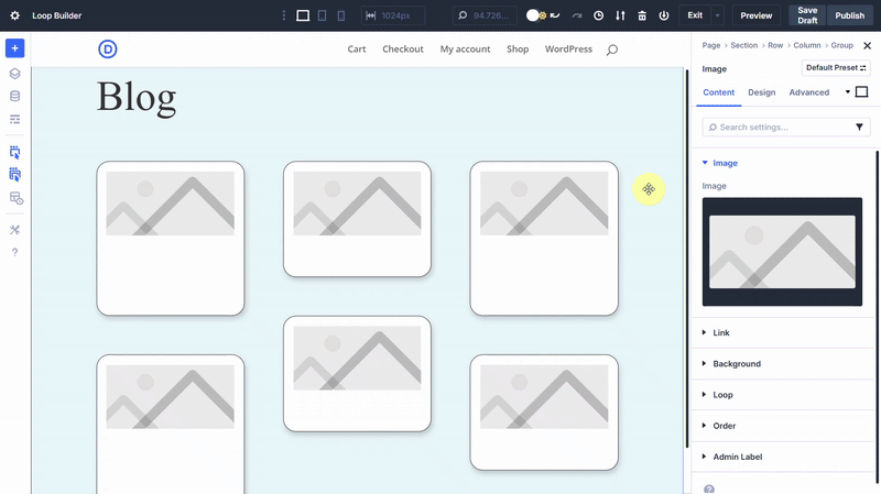 Select Loop Featured image as Dynamic Content