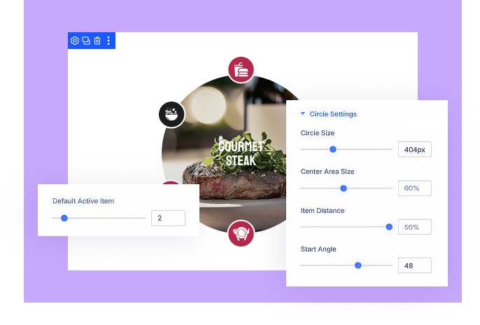 Divi Info circle module content item settings 