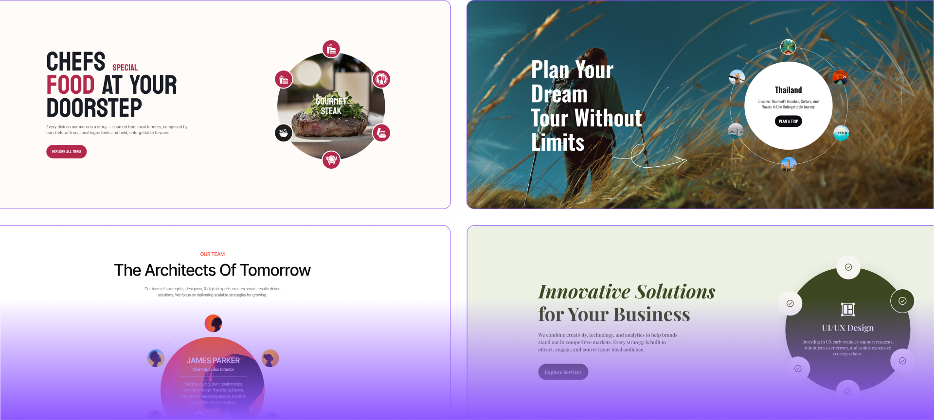 Divi interactive circle layouts