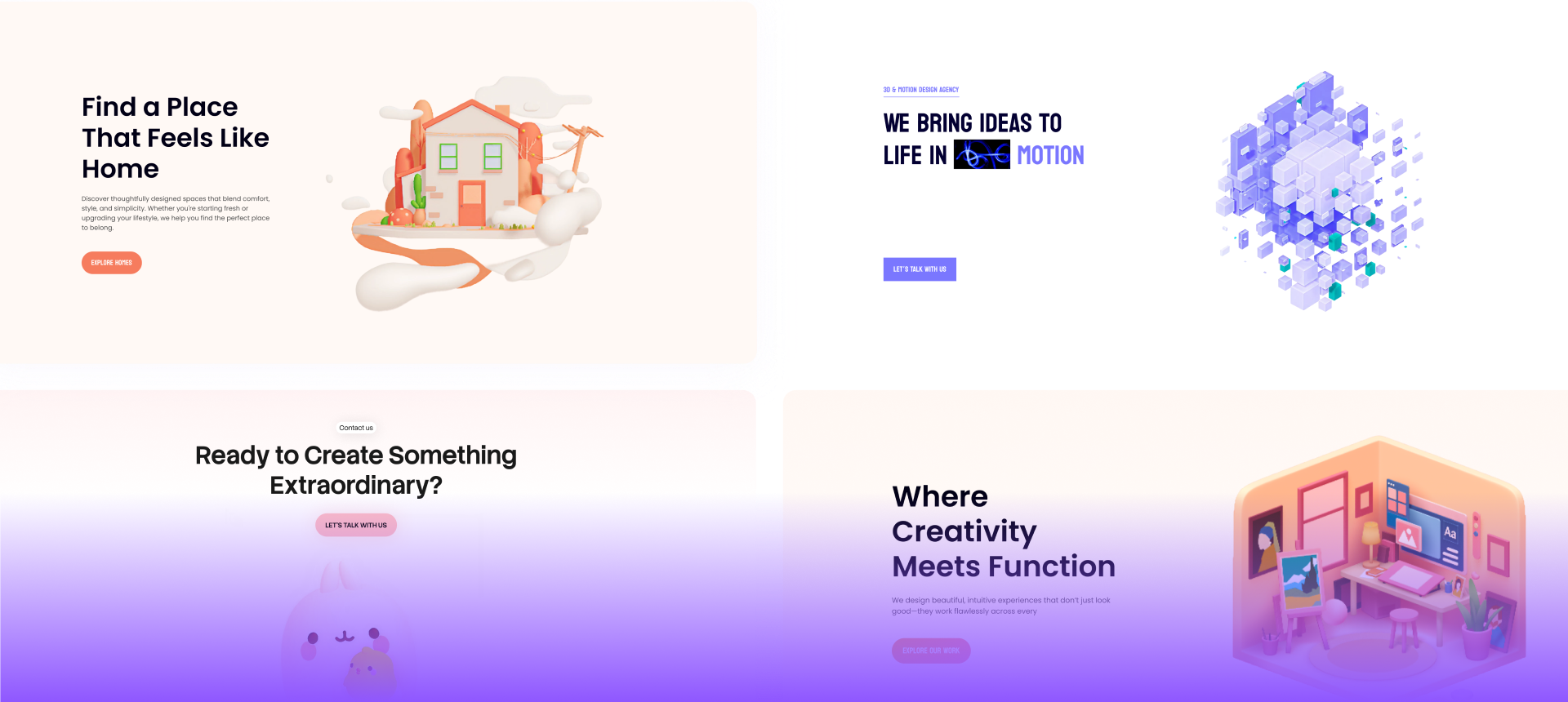 Divi spline 3D animation layouts