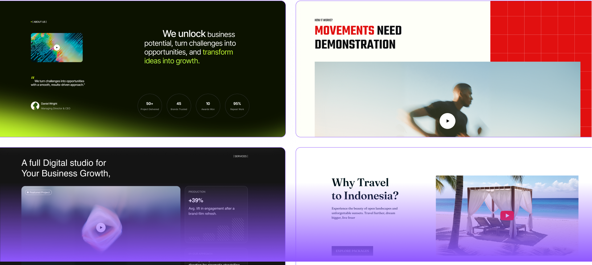 Pre-made Divi video layouts