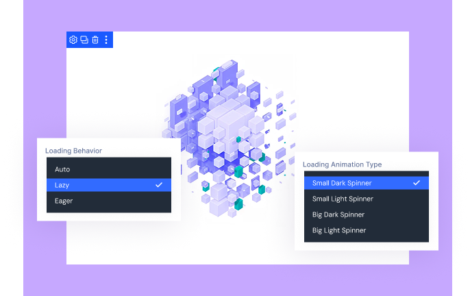 Divi spline module loading behavior settings