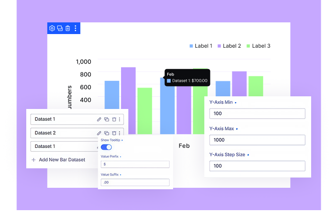 Divi Bar Chart Module axis and scale settings