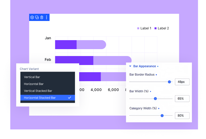 Divi Bar Chart Module bar styling settings