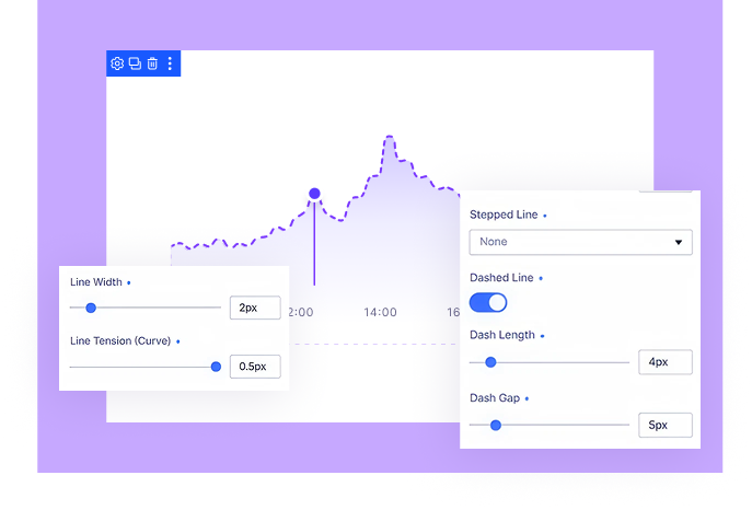 Divi Line Chart Module line style settings