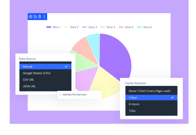 Divi Pie Chart Module data source settings