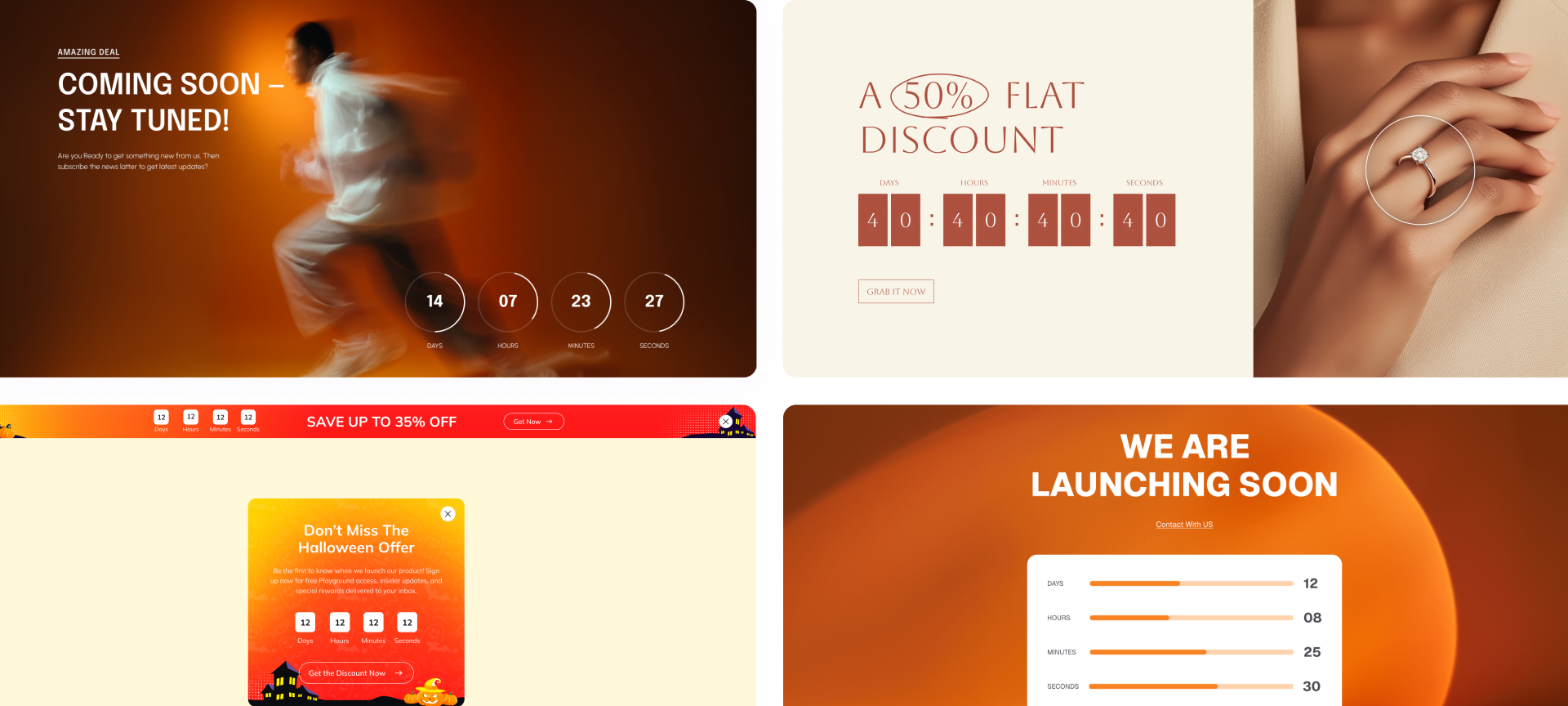 Divi Countdown Timer layouts