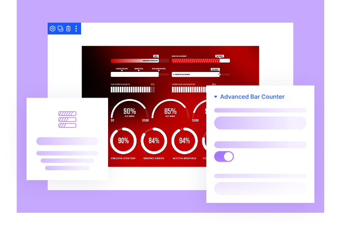 Advanced Divi Bar Counter Module by DiviFlash