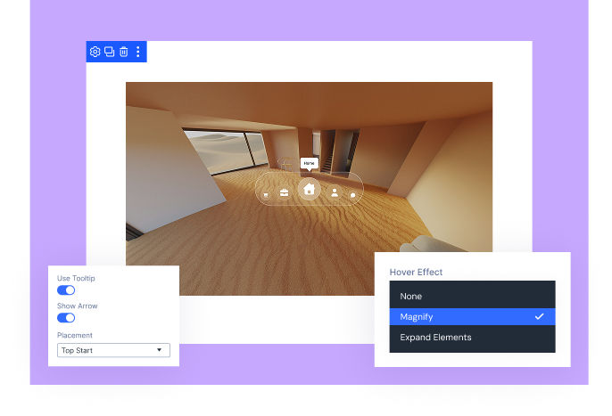 Divi Animated Navigation Dock Hover Magnify Effect