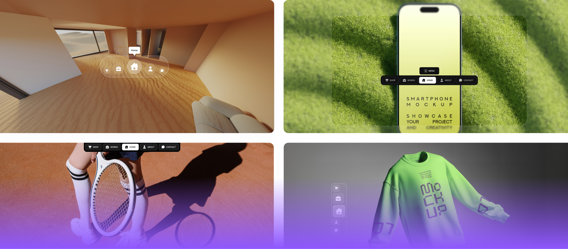 Divi Animated Navigation Premade Layouts by DiviFlash