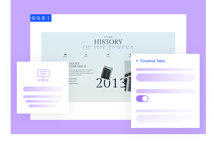 Divi Timeline Tabs Module by DiviFlash