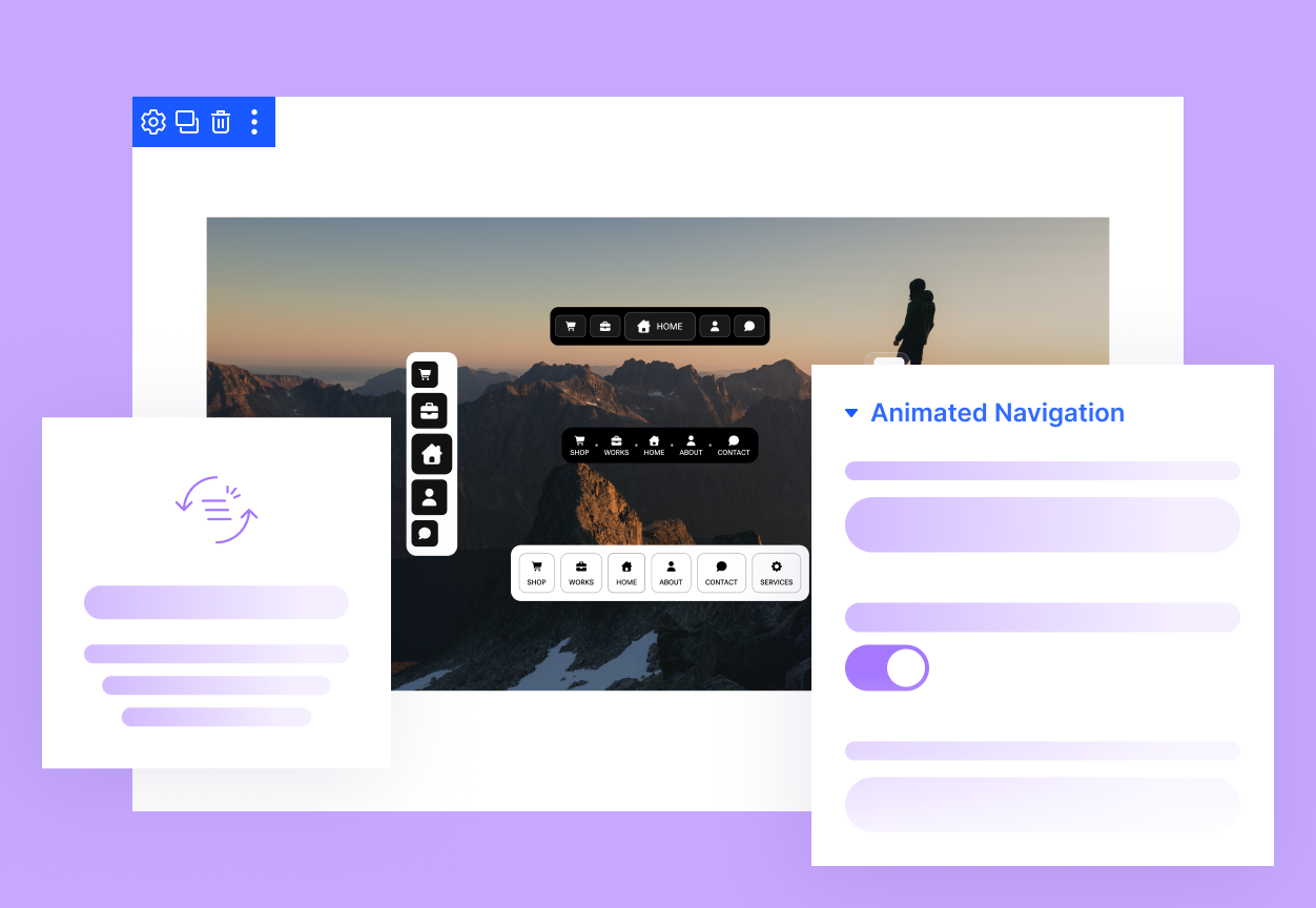 Divi Animated Navigation Item Content and Active State