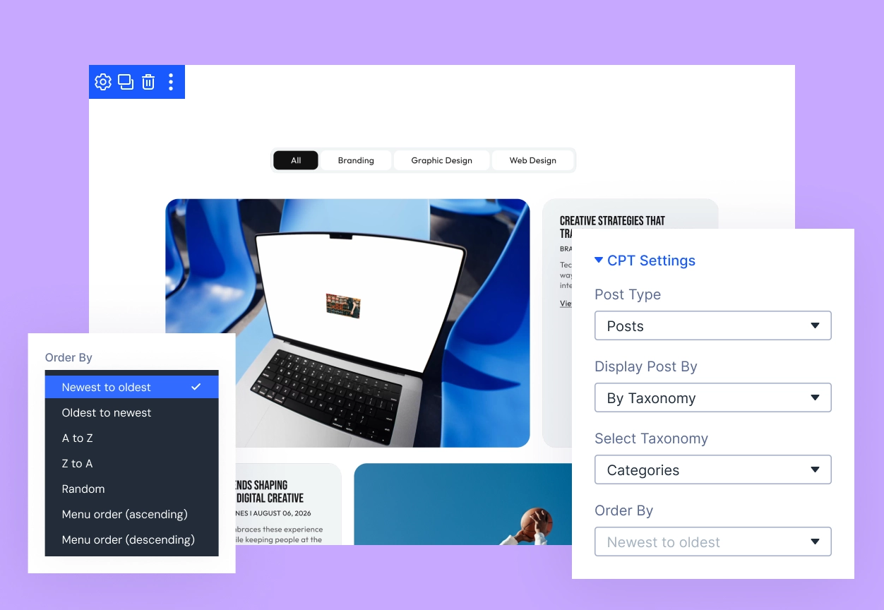 Divi Smart CPT Module Post Type and Taxonomy Settings
