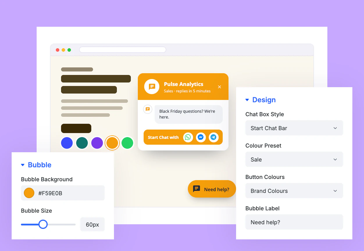 divi-social-chat-brand-styles Divi Social Chat Bubble and Channel Buttons in Brand Colors