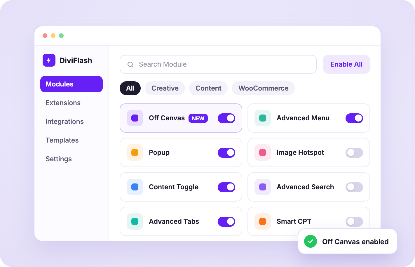 DiviFlash New Dashboard